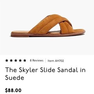 Madewell Suede Slide Sandals in Brown